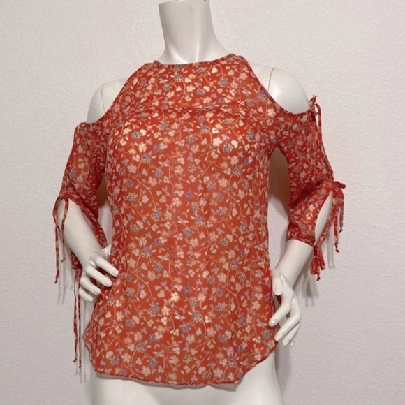Veronica Beard X Revolve Flynn Liberty Floral Silk Sheer Long Sleeve Top Size 4 - Picture 3 of 7